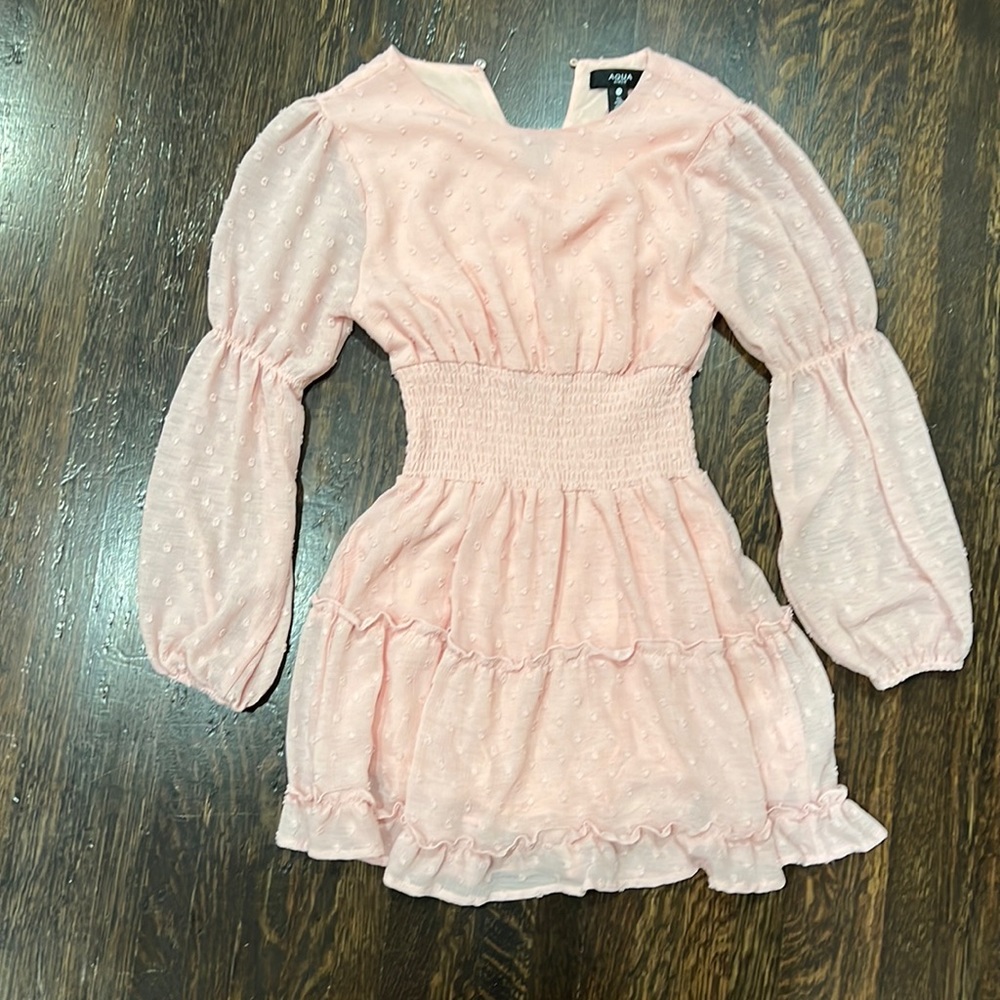 Kids aqua pink dress size M (8-10)